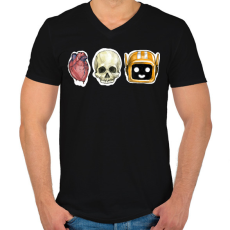 PRINTFASHION Love Death + Robots - Férfi V-nyakú póló - Fekete