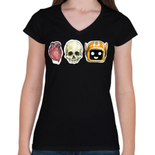 PRINTFASHION Love Death + Robots - Női V-nyakú póló - Fekete női póló