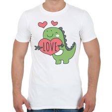 PRINTFASHION Love dínó - Férfi póló - Fehér férfi póló