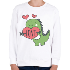 PRINTFASHION Love dínó - Gyerek pulóver - Fehér