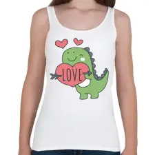PRINTFASHION Love dínó - Női atléta - Fehér női trikó