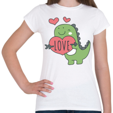 PRINTFASHION Love dínó - Női póló - Fehér