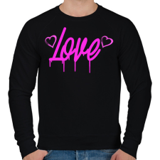 PRINTFASHION love felirat - Férfi pulóver - Fekete férfi pulóver, kardigán