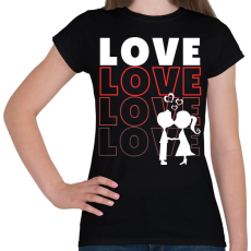 PRINTFASHION Love felirat - Női póló - Fekete