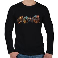 PRINTFASHION LOVE feliratos - szerelmes ajándék párodnak - Férfi hosszú ujjú póló - Fekete