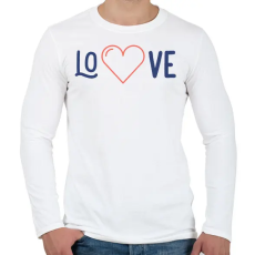 PRINTFASHION LOVE - Férfi hosszú ujjú póló - Fehér