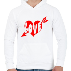 PRINTFASHION LOVE - Férfi kapucnis pulóver - Fehér