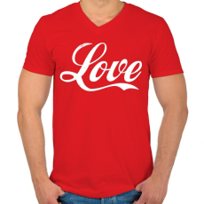 PRINTFASHION Love - Férfi V-nyakú póló - Piros