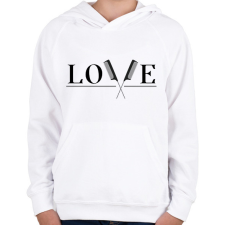 PRINTFASHION Love - Fodrász (blakc) - Gyerek kapucnis pulóver - Fehér gyerek pulóver, kardigán