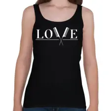 PRINTFASHION Love - Fodrász (white) - Női atléta - Fekete női trikó