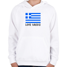 PRINTFASHION LOVE GREECE - Gyerek kapucnis pulóver - Fehér