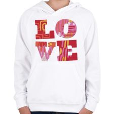 PRINTFASHION LOVE - Gyerek kapucnis pulóver - Fehér gyerek pulóver, kardigán