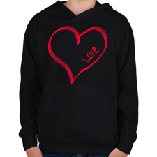 PRINTFASHION Love - Gyerek kapucnis pulóver - Fekete gyerek pulóver, kardigán