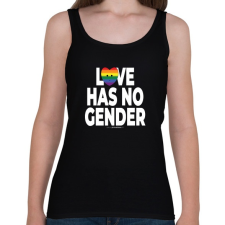 PRINTFASHION Love has no gender - humanista grafika - LMBT / LMBTQI (126) - Női atléta - Fekete női trikó