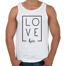 PRINTFASHION LOVE her páros 1 - Férfi atléta - Fehér atléta, trikó