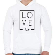 PRINTFASHION LOVE her páros 1 - Férfi kapucnis pulóver - Fehér női pulóver, kardigán