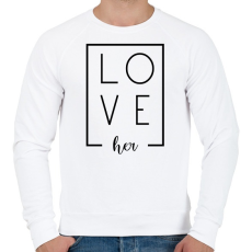 PRINTFASHION LOVE her páros 1 - Férfi pulóver - Fehér