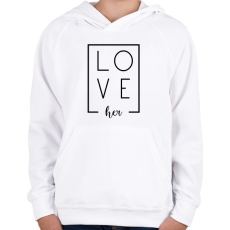PRINTFASHION LOVE her páros 1 - Gyerek kapucnis pulóver - Fehér