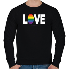 PRINTFASHION LOVE - humanista - LMBT / LMBTQI (131) - Férfi pulóver - Fekete férfi pulóver, kardigán