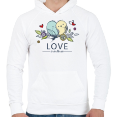 PRINTFASHION Love is in the air - Férfi kapucnis pulóver - Fehér
