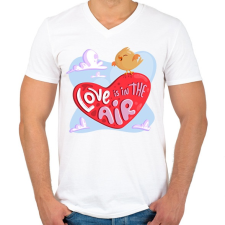 PRINTFASHION Love is in the air - Férfi V-nyakú póló - Fehér férfi póló