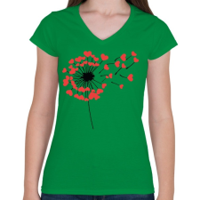 PRINTFASHION Love is in the air - Női V-nyakú póló - Zöld női póló