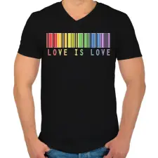 PRINTFASHION Love is love - Férfi V-nyakú póló - Fekete férfi póló