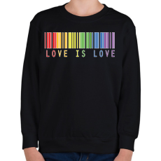 PRINTFASHION Love is love - Gyerek pulóver - Fekete
