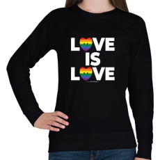 PRINTFASHION LOVE IS LOVE - humanista - LMBT / LMBTQI (127) - Női pulóver - Fekete