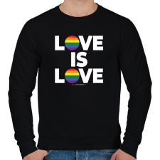 PRINTFASHION LOVE IS LOVE - humanista - LMBT / LMBTQI (128) - Férfi pulóver - Fekete férfi pulóver, kardigán