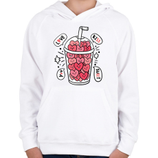 PRINTFASHION Love ital - Gyerek kapucnis pulóver - Fehér