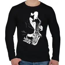 PRINTFASHION Love Jazz - Férfi hosszú ujjú póló - Fekete férfi póló
