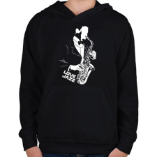 PRINTFASHION Love Jazz - Gyerek kapucnis pulóver - Fekete gyerek pulóver, kardigán