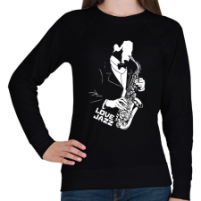 PRINTFASHION Love Jazz - Női pulóver - Fekete női pulóver, kardigán