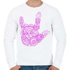 PRINTFASHION Love jel - Férfi pulóver - Fehér férfi pulóver, kardigán