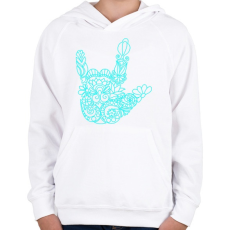 PRINTFASHION Love jel - Gyerek kapucnis pulóver - Fehér