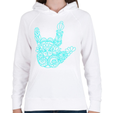 PRINTFASHION Love jel - Női kapucnis pulóver - Fehér női pulóver, kardigán