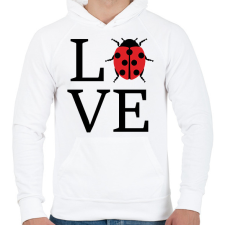 PRINTFASHION Love katicabogár - Férfi kapucnis pulóver - Fehér férfi pulóver, kardigán