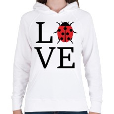 PRINTFASHION Love katicabogár - Női kapucnis pulóver - Fehér