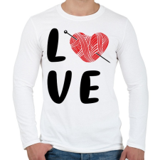 PRINTFASHION LOVE - Kötés,horgolás - Férfi hosszú ujjú póló - Fehér férfi póló