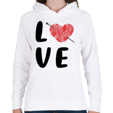 PRINTFASHION LOVE - Kötés,horgolás - Női kapucnis pulóver - Fehér női pulóver, kardigán