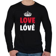 PRINTFASHION LOVE LÓVÉ 5 - Férfi hosszú ujjú póló - Fekete férfi póló