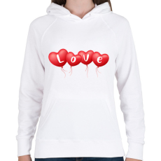 PRINTFASHION Love lufik - Női kapucnis pulóver - Fehér