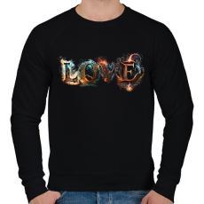 PRINTFASHION LOVE - Magic fonts - Varázslatos betűkkel írt szerelmes felirat - Férfi pulóver - Fekete