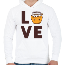 PRINTFASHION Love - Méhész - Férfi kapucnis pulóver - Fehér