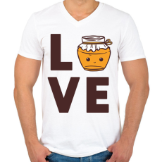PRINTFASHION Love - Méhész - Férfi V-nyakú póló - Fehér