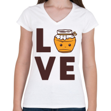PRINTFASHION Love - Méhész - Női V-nyakú póló - Fehér női póló