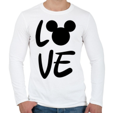 PRINTFASHION Love Mickey - Férfi hosszú ujjú póló - Fehér férfi póló