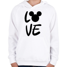 PRINTFASHION Love Mickey - Gyerek kapucnis pulóver - Fehér gyerek pulóver, kardigán
