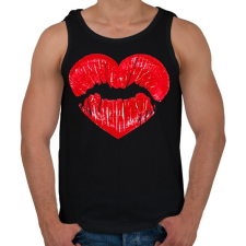 PRINTFASHION Love Mouth Kiss - Férfi atléta - Fekete atléta, trikó